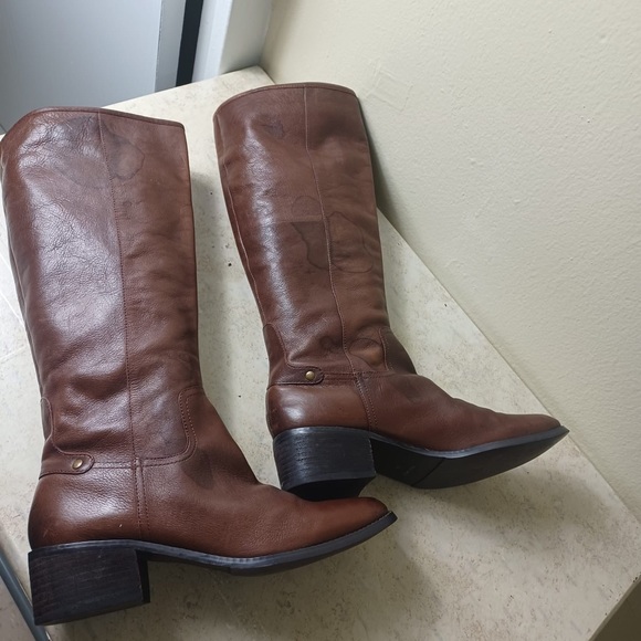 Nine West Chocolate Leather Boots - Picture 2 of 12